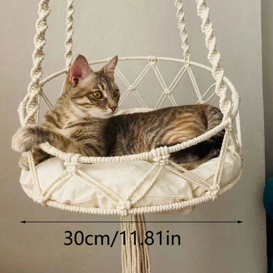 1PC Hand-Woven Kitten Hammock Hanging Cat Bed Bohemian Belt Hanging Kit Upholstery Cat Litter