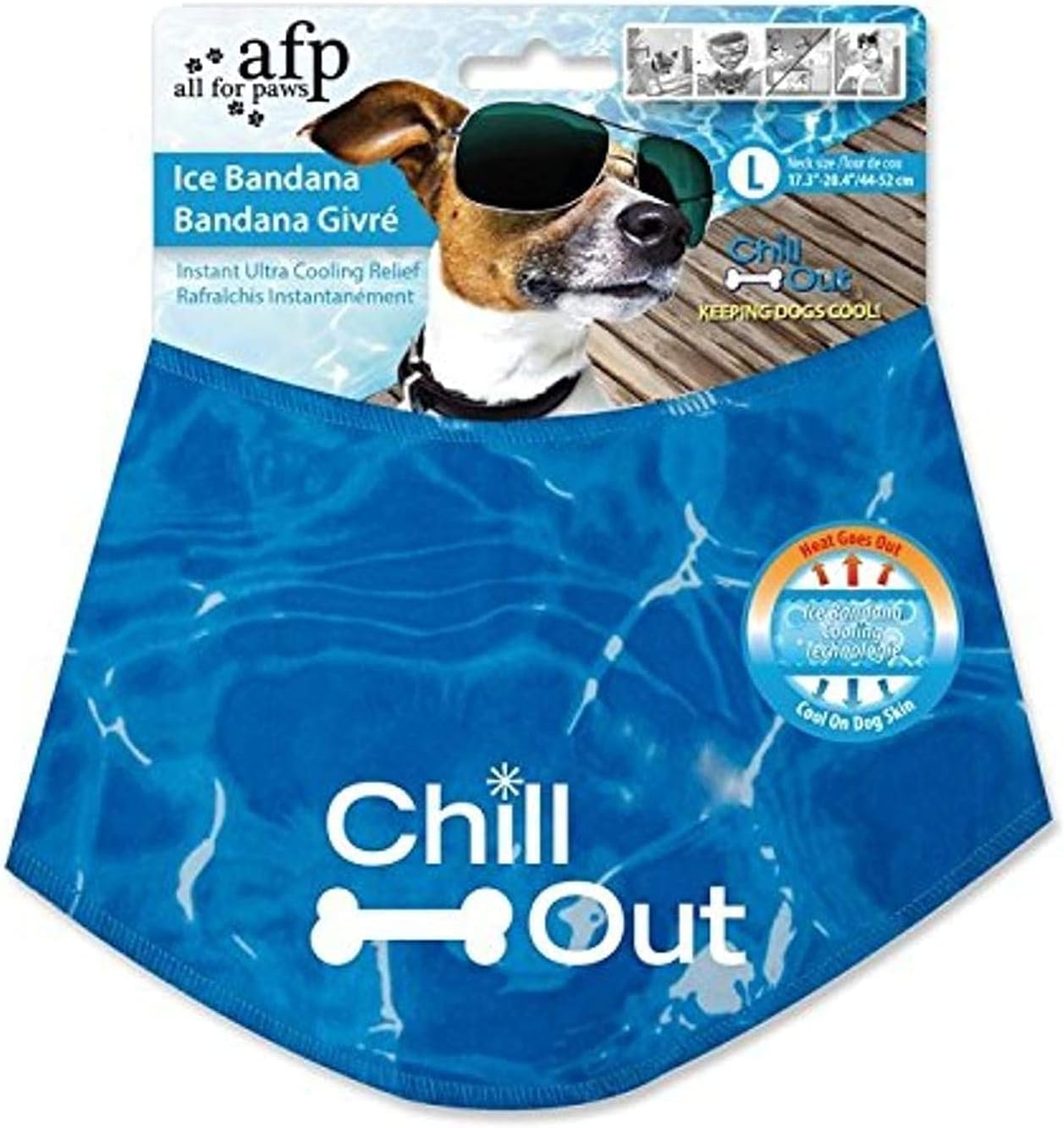 Dog Cooling Bandana, Cooling Bandanas for Small Dogs, Ice Dog Bandanas, Cooling Neck Wraps for Dogs, Chill Out Blue Collar Neck Cooler (S)