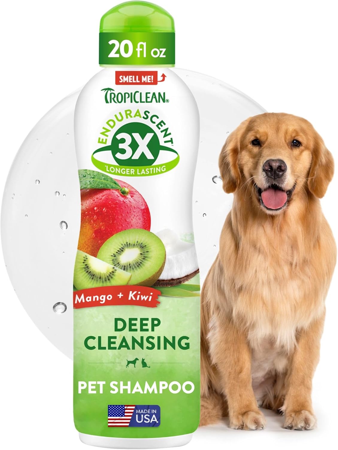 2-In-1 Dog Shampoo and Conditioner, Moisturizing Dog Detangler, Puppy Safe, Made in the USA, Papaya Scent, Cat & Kitten Safe, 20Oz.