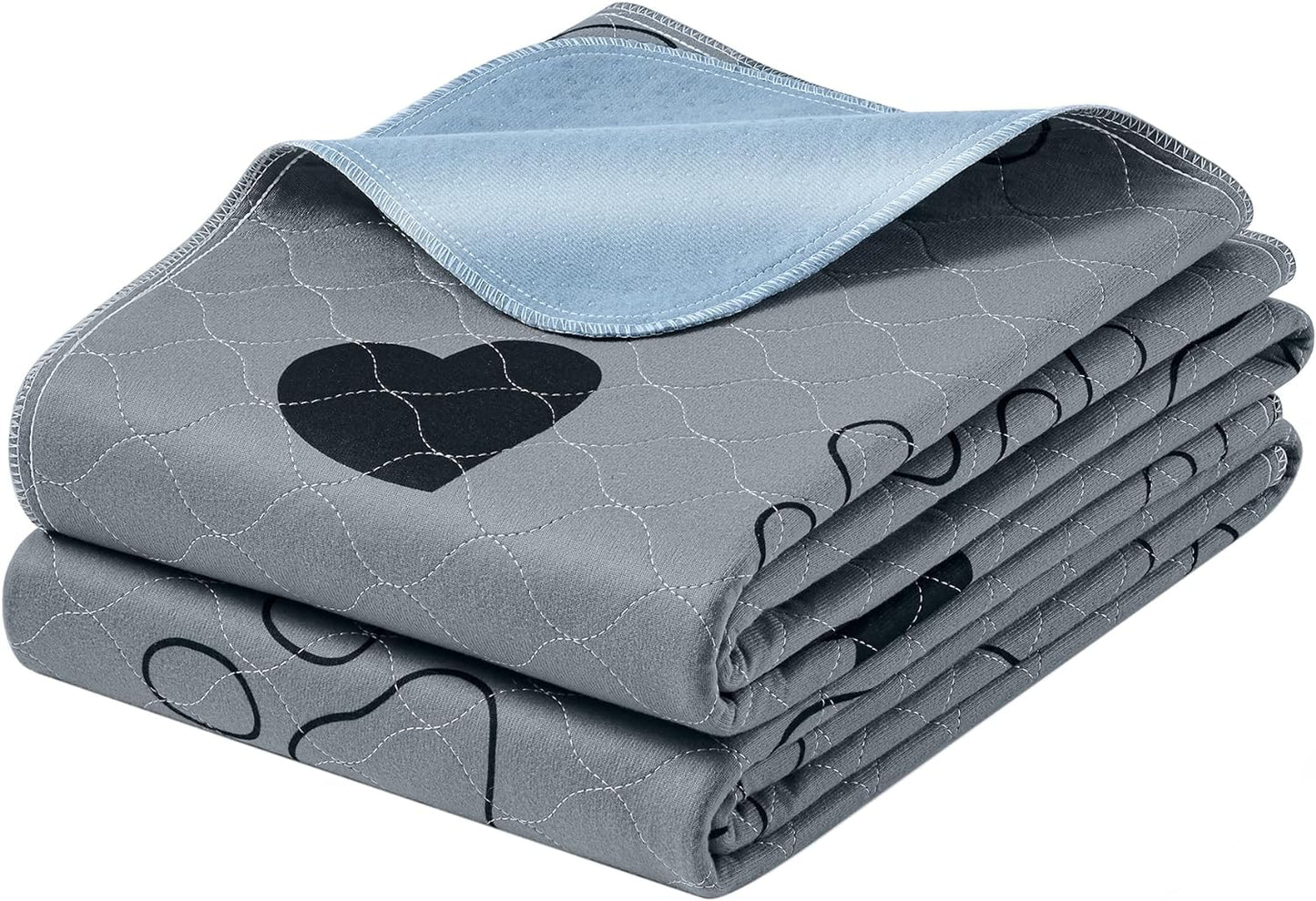 Washable Dog Pee Pad, 2 Pack, Reusable, 24 X 18 Inches, S, Waterproof Pet Training, Leakproof, Non-Slip, Super Absorbent, Gray UPTD018G01