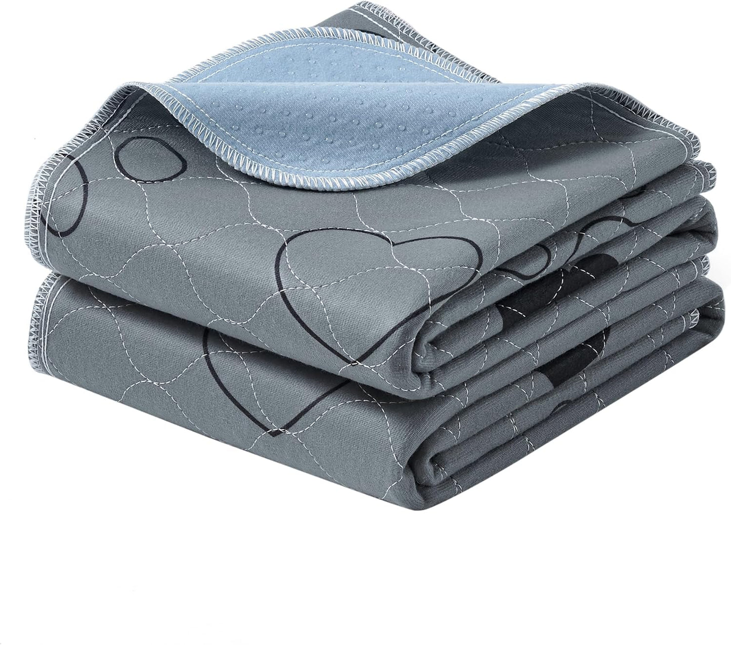 Washable Dog Pee Pad, 2 Pack, Reusable, 24 X 18 Inches, S, Waterproof Pet Training, Leakproof, Non-Slip, Super Absorbent, Gray UPTD018G01