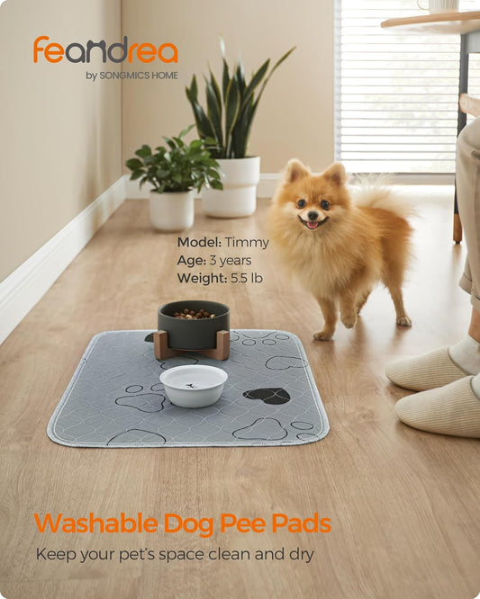 Washable Dog Pee Pad, 2 Pack, Reusable, 24 X 18 Inches, S, Waterproof Pet Training, Leakproof, Non-Slip, Super Absorbent, Gray UPTD018G01