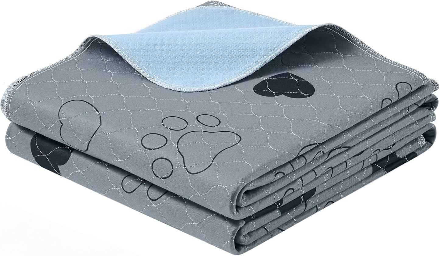 Washable Dog Pee Pad, 2 Pack, Reusable, 24 X 18 Inches, S, Waterproof Pet Training, Leakproof, Non-Slip, Super Absorbent, Gray UPTD018G01