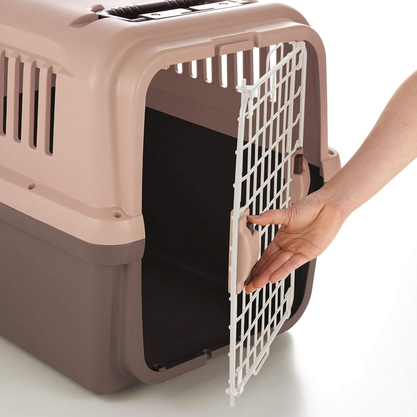 E-Z Mobile Pet Carrier S/M in Brown, Wheeled Pet Carrier/Crate for Easy Travel, for Dogs and Cats