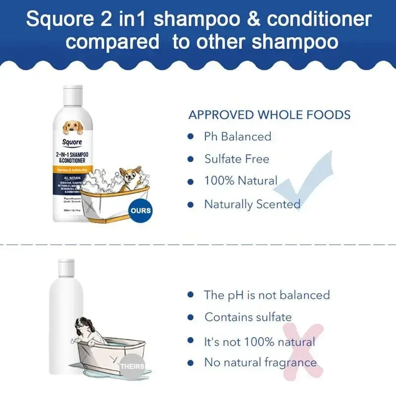 Puppy Shampoo and Conditioner 2 in 1 Natural Moisturizing Shampoo Moisturizing Dog Shampoo for Sensitive Skin PH Balanced