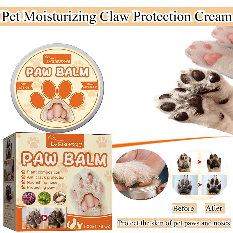 50/100G Dog Paw Balm Pet Paw Moisturizing Natural Cream Dog Cat Paw Wax & Pet Nose Balm Protectors Pet Supplies and Pet Grooming