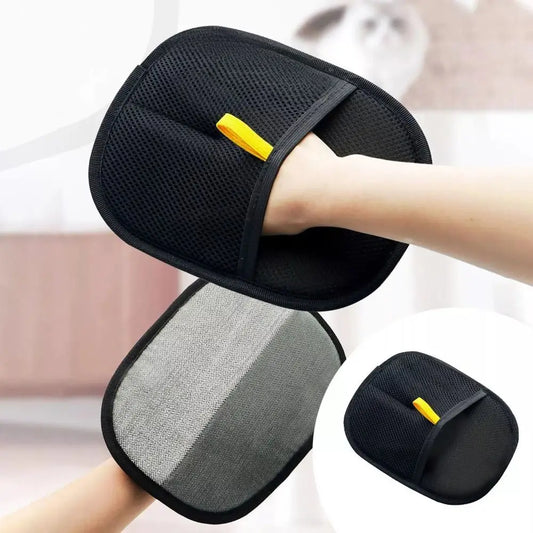 Two-Way Pet Static Hair Removal Gloves Reusable Washable Static Dust Brush Multifunctional Mesh Cloth Pet Grooming Gloves Home