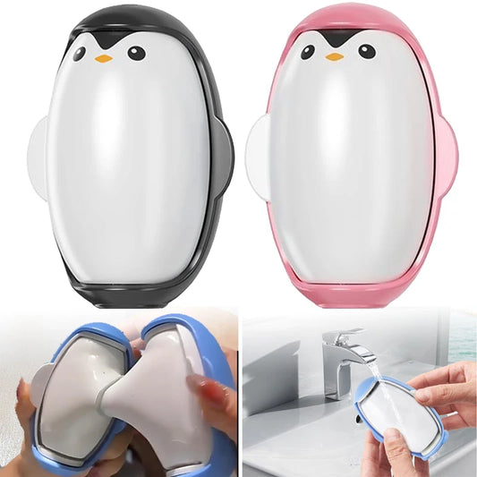 Washable Lint Remover Penguin Cute Portable Sticky Washable Reusable Clothes Dust Cleaning Hair Pet Sticky Roller Ball Traveling