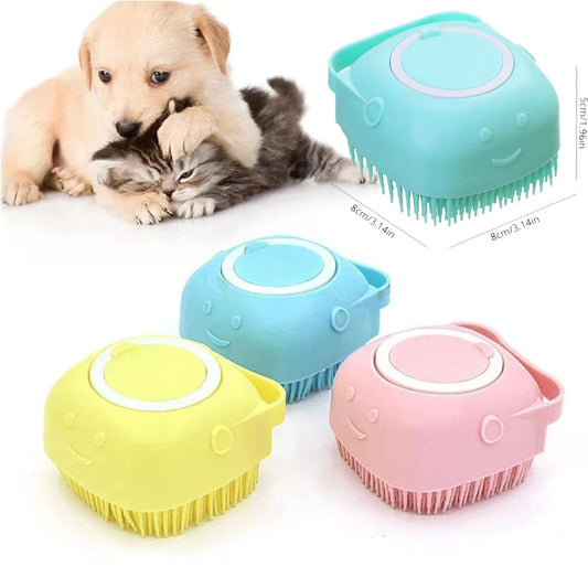 Pet Bathing Soft Silicone Comb Dog Cat Brush Massager Shower Gel Bathing Brush Clean Tools Cleaning Grooming Supplies