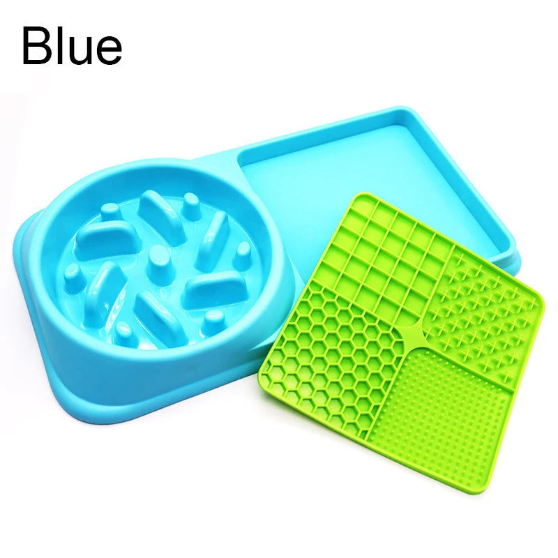 Silicone 2In1 Dog Lick Mat for Dogs Pet Slow Food Plate Feeder with Non-Sliping Cups Silicone Sniffing Pad Pet for Dry/Wet Food