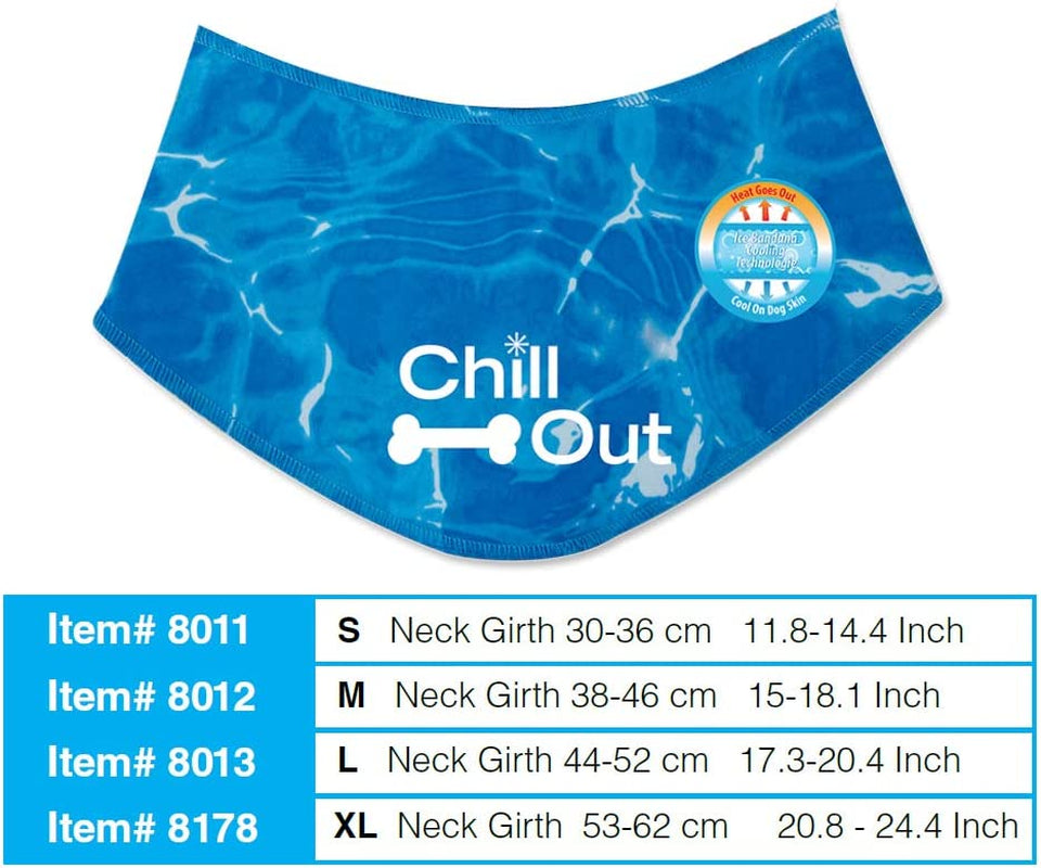 Dog Cooling Bandana, Cooling Bandanas for Small Dogs, Ice Dog Bandanas, Cooling Neck Wraps for Dogs, Chill Out Blue Collar Neck Cooler (S)