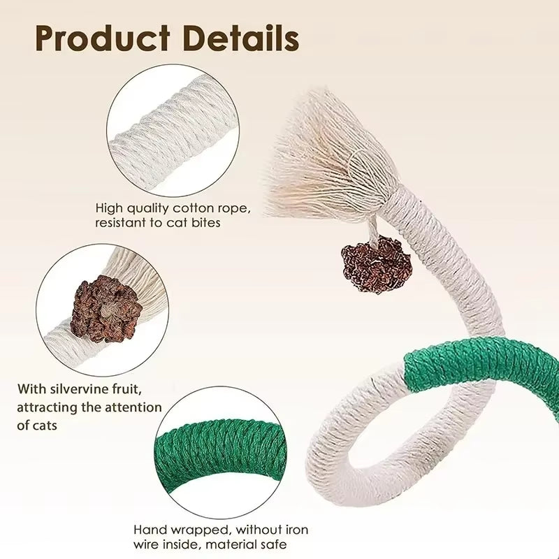 Silvervine Cat Teaser Toy Interactive Cotton Rope Dental Chew Safe Kitten Play Toys for Active Pets Viral Eco Friendly Pet Suppl