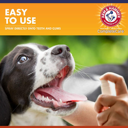 Complete Care Dog Dental Spray, Mint Flavor, Easy Brushless Dog Breath Freshener, Baking Soda Enhanced Formula for Fresh Dog Breath, 6Oz