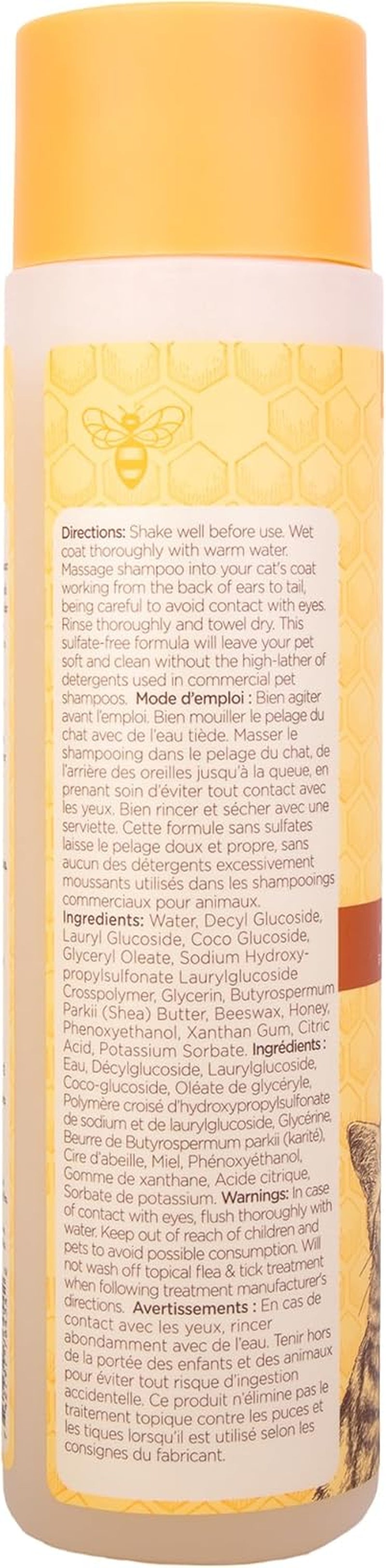 Hypoallergenic Cat Shampoo with Shea Butter and Honey - a Gentle Kitten Shampoo for Indoor Cats with Dry & Itchy Skin, Sensitive Skin, Cat Bathing Supplies, 10 Fl Oz