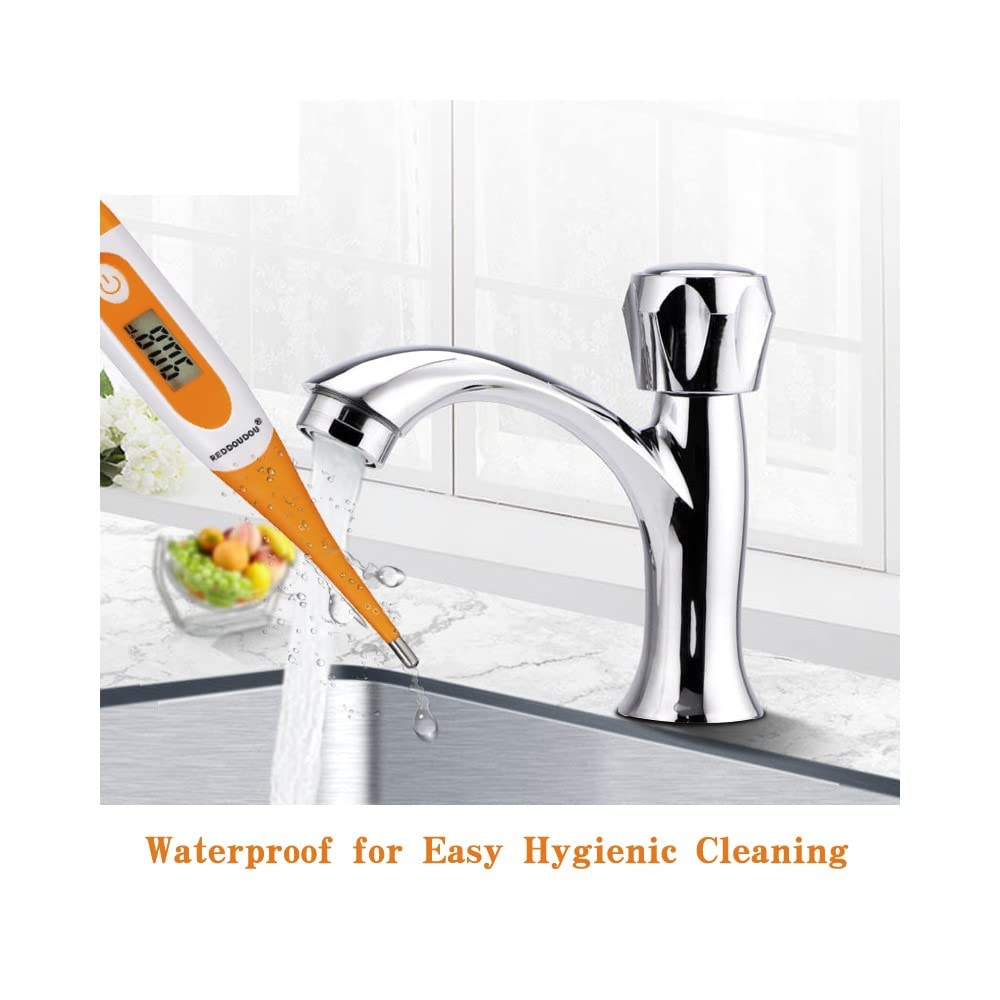 Digital Pet Thermometer for Accurate Fever Detection, Suitable for Cats/Dogs/Horse/Veterinarian, Waterproof Pet Thermometer, Fast and Accurate Measurements in 20 Seconds (Orange)