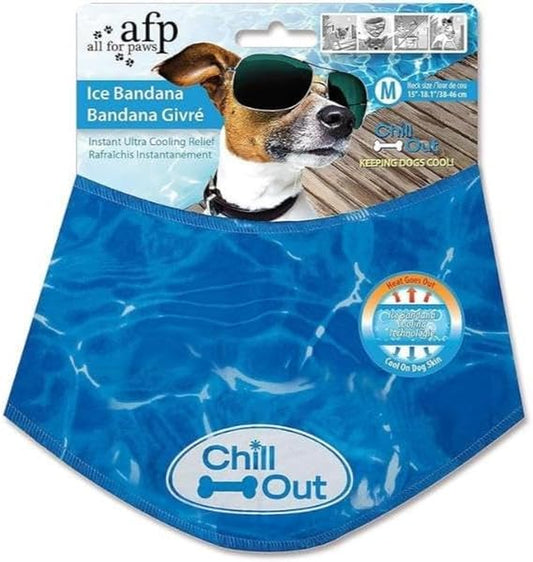 Dog Cooling Bandana, Cooling Bandanas for Small Dogs, Ice Dog Bandanas, Cooling Neck Wraps for Dogs, Chill Out Blue Collar Neck Cooler (S)