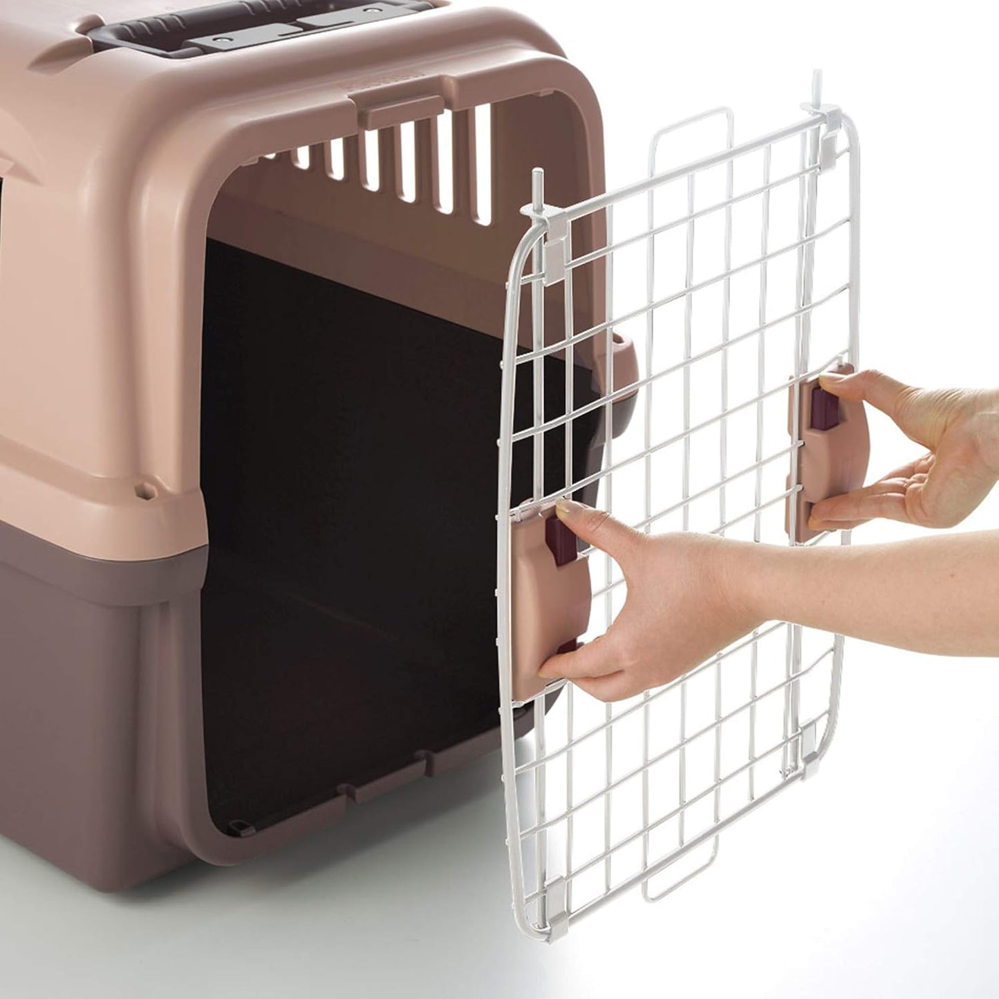 E-Z Mobile Pet Carrier S/M in Brown, Wheeled Pet Carrier/Crate for Easy Travel, for Dogs and Cats