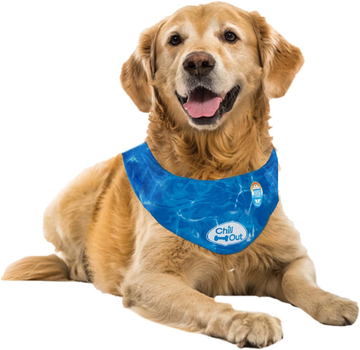 Dog Cooling Bandana, Cooling Bandanas for Small Dogs, Ice Dog Bandanas, Cooling Neck Wraps for Dogs, Chill Out Blue Collar Neck Cooler (S)