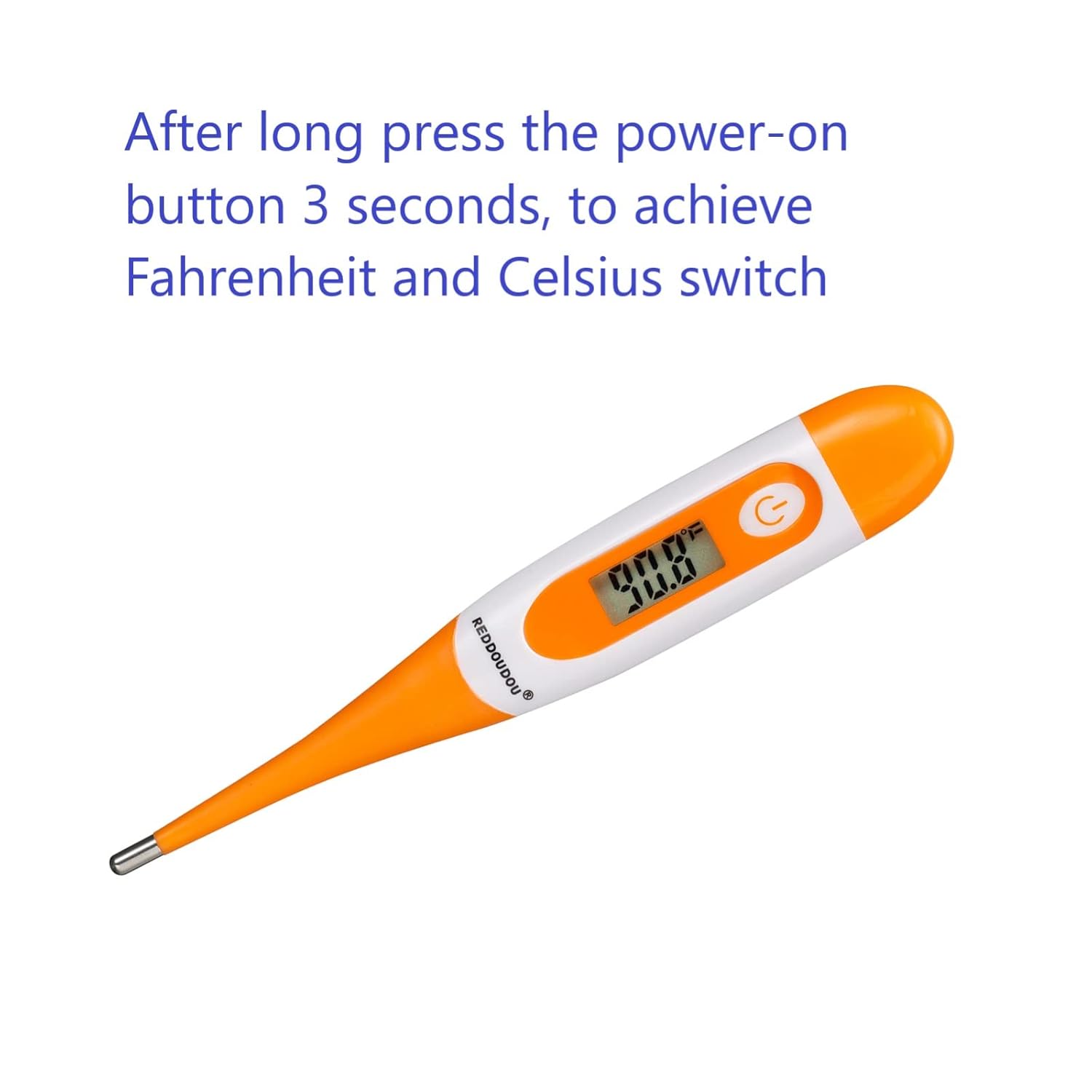 Digital Pet Thermometer for Accurate Fever Detection, Suitable for Cats/Dogs/Horse/Veterinarian, Waterproof Pet Thermometer, Fast and Accurate Measurements in 20 Seconds (Orange)
