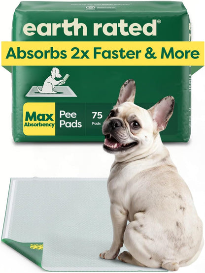 Max Absorbency Puppy Pee Pads for Dogs Absorbs 2X Faster & 2X More, Leak-Proof, Odor Control Potty Training, Unscented, Large, 22” X 23”, 40 Count