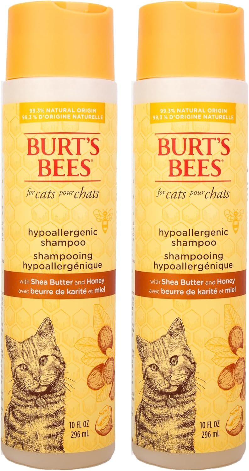 Hypoallergenic Cat Shampoo with Shea Butter and Honey - a Gentle Kitten Shampoo for Indoor Cats with Dry & Itchy Skin, Sensitive Skin, Cat Bathing Supplies, 10 Fl Oz