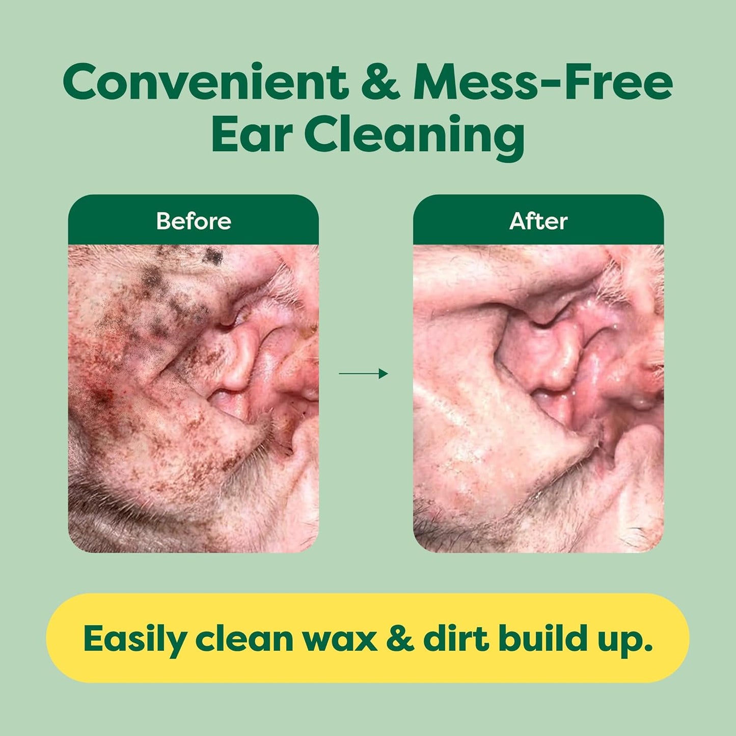 Vet-Developed Pet Ear Wipes, Hypoallergenic Cleaner for Dogs & Cats Ears to Remove Dirt and Wax Build Up, Wild Oat Scent, 70 Count