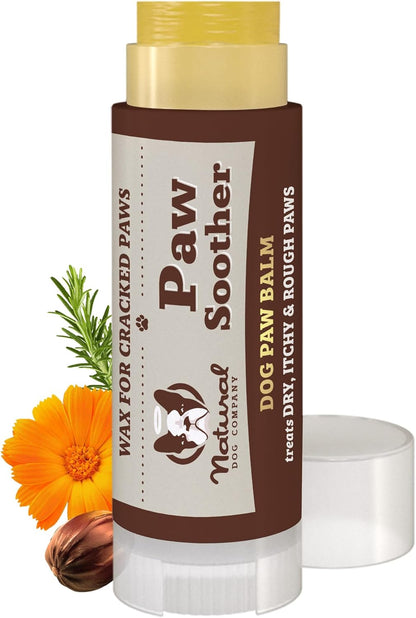 Paw Soother Balm & Wax 2 Oz Stick – Nourishing Paw Care with Coconut & Hempseed Oils + Calendula – Soothes Dry, Cracked Pads – Lick-Safe & Weather Protective