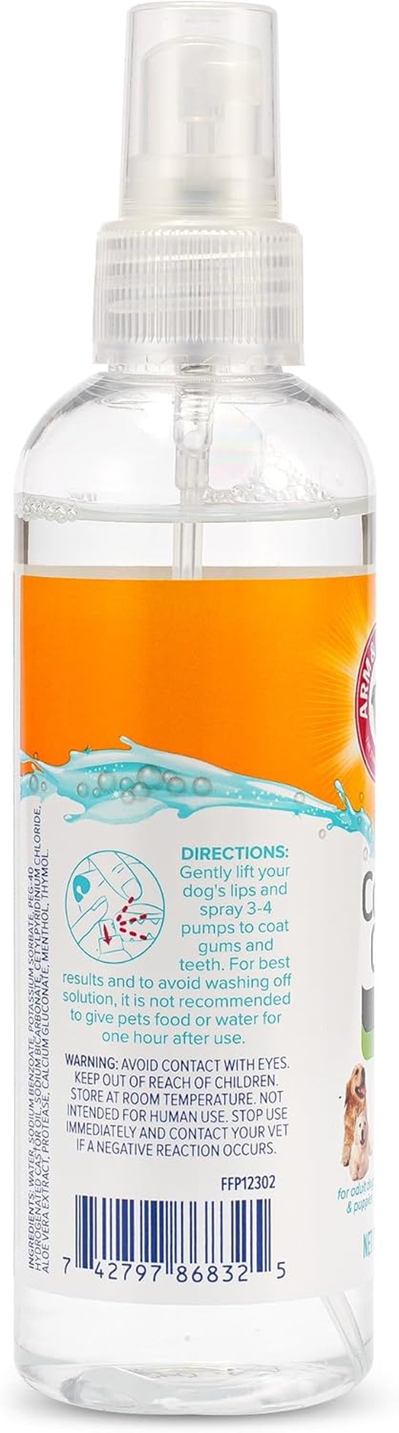 Complete Care Dog Dental Spray, Mint Flavor, Easy Brushless Dog Breath Freshener, Baking Soda Enhanced Formula for Fresh Dog Breath, 6Oz