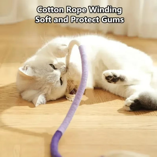 Silvervine Cat Teaser Toy Interactive Cotton Rope Dental Chew Safe Kitten Play Toys for Active Pets Viral Eco Friendly Pet Suppl