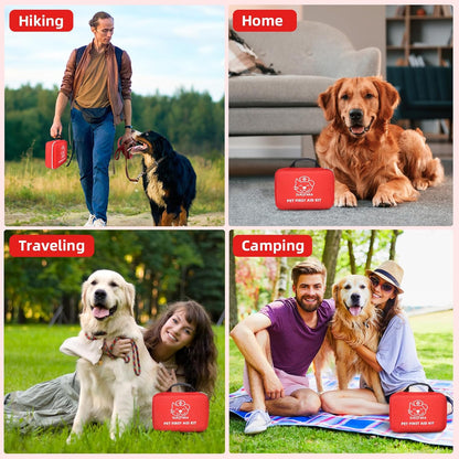 Dog First Aid Kit (39 PCS) for Car, Travel & Camping – Pet Emergency Kit for Dogs & Cats with Muzzle, Collapsible Water Bowl, Tweezers & Scissors – Portable Water-Resistant Bag for Home & Road Trips