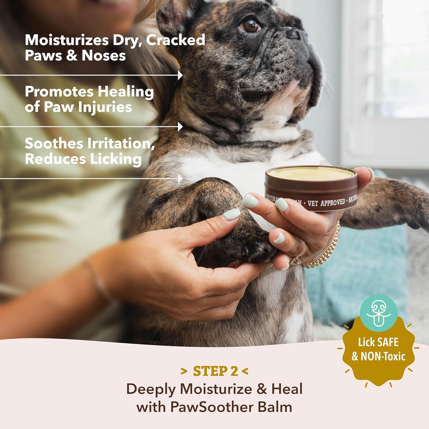 Paw Soother Balm & Wax 2 Oz Stick – Nourishing Paw Care with Coconut & Hempseed Oils + Calendula – Soothes Dry, Cracked Pads – Lick-Safe & Weather Protective
