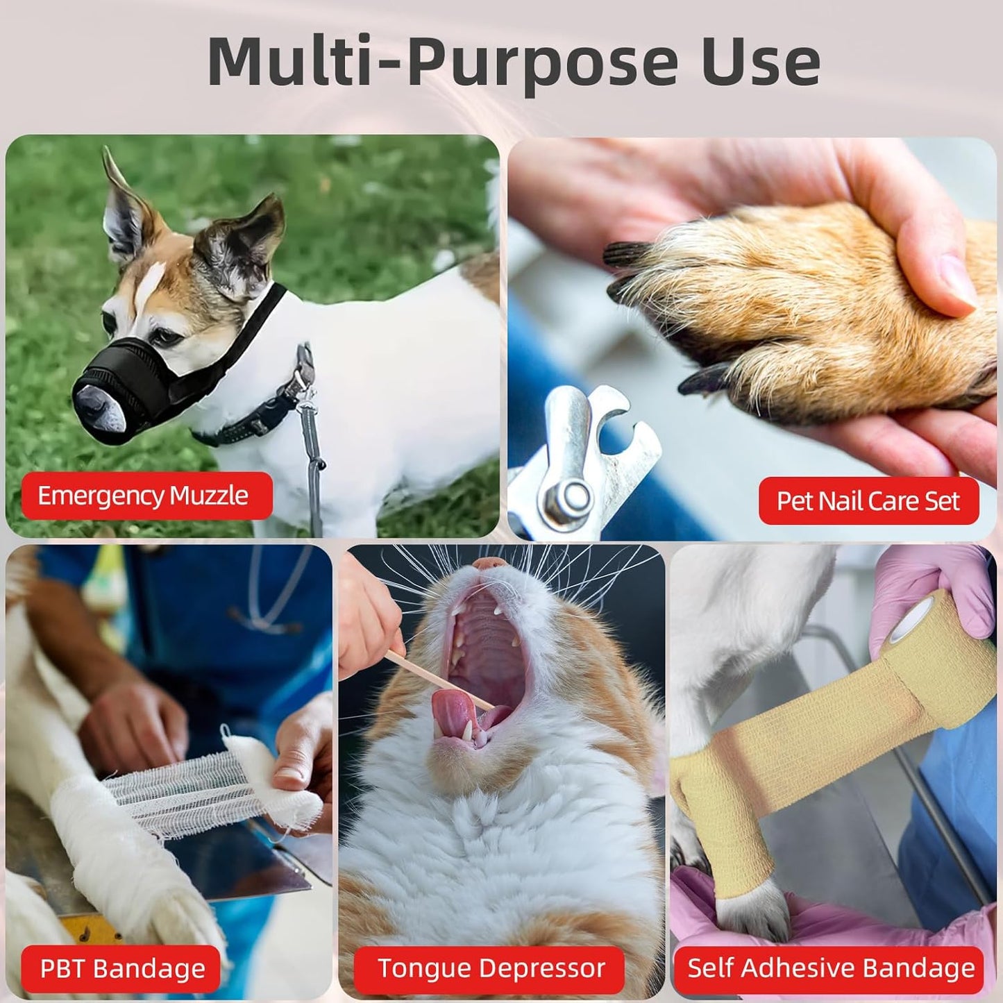 Dog First Aid Kit (39 PCS) for Car, Travel & Camping – Pet Emergency Kit for Dogs & Cats with Muzzle, Collapsible Water Bowl, Tweezers & Scissors – Portable Water-Resistant Bag for Home & Road Trips
