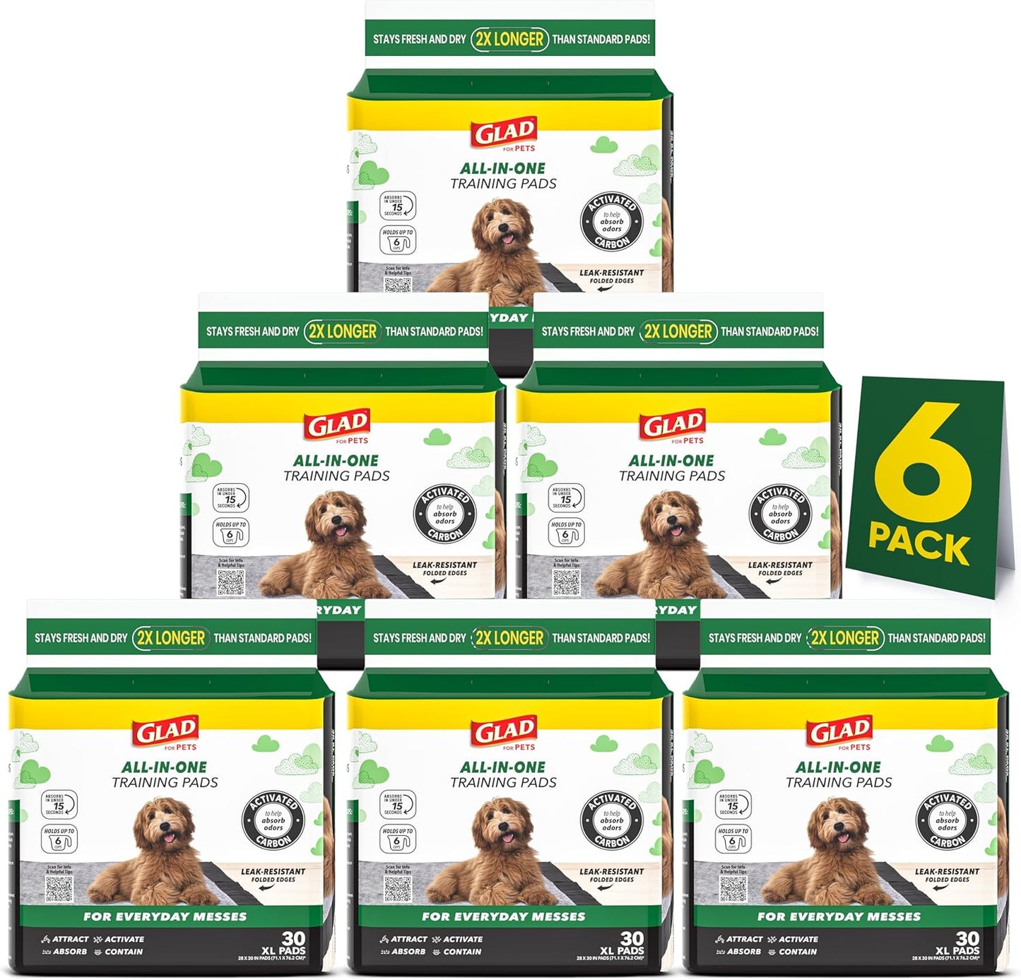 for Pets Extra Large Charcoal Dog Training Pads - Absorbent Disposable Pee Pads for Dogs, Cats & Puppies - Jumbo-Size Potty Pads That Neutralize Urine Instantly - 30 Count Pet Supplies