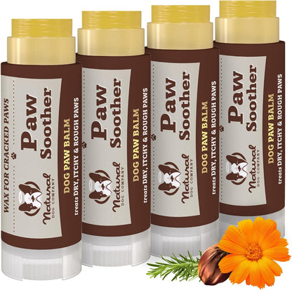 Paw Soother Balm & Wax 2 Oz Stick – Nourishing Paw Care with Coconut & Hempseed Oils + Calendula – Soothes Dry, Cracked Pads – Lick-Safe & Weather Protective