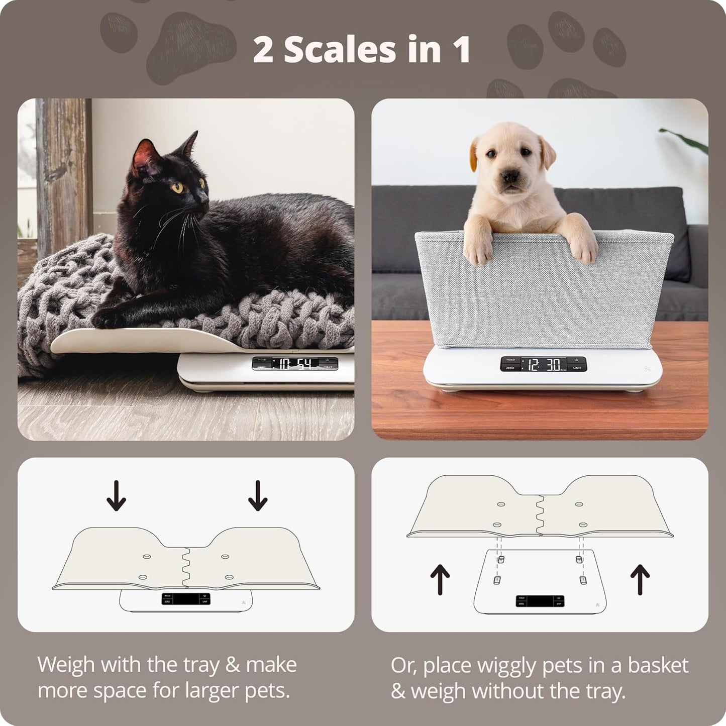 Digital Pet Scale, Accurately Weigh Your Kitten, Rabbit, or Puppy with a Wiggle-Proof Algorithm, Great Option as a Scale for Small Animals, Designed in St. Louis