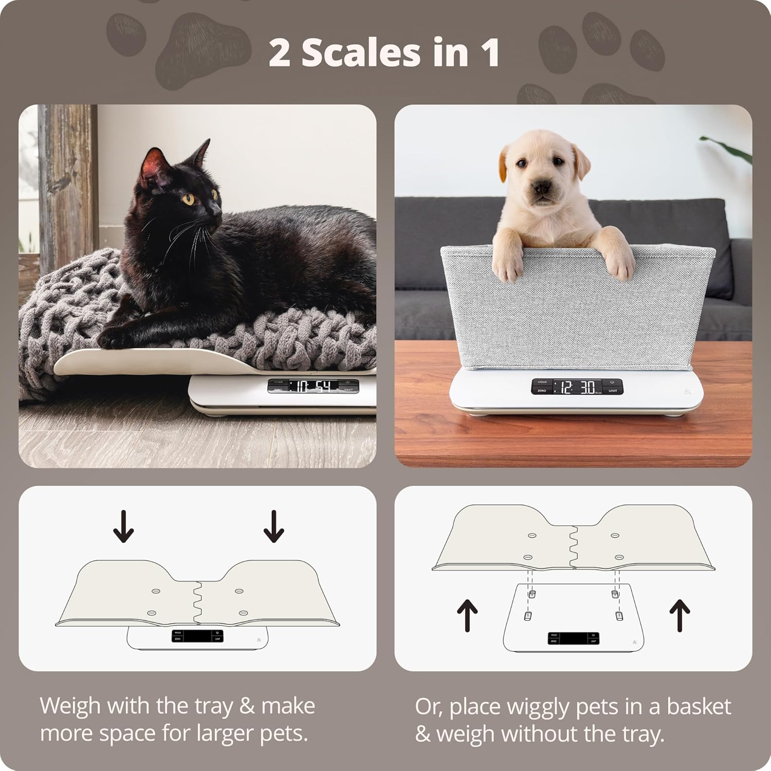 Digital Pet Scale, Accurately Weigh Your Kitten, Rabbit, or Puppy with a Wiggle-Proof Algorithm, Great Option as a Scale for Small Animals, Designed in St. Louis