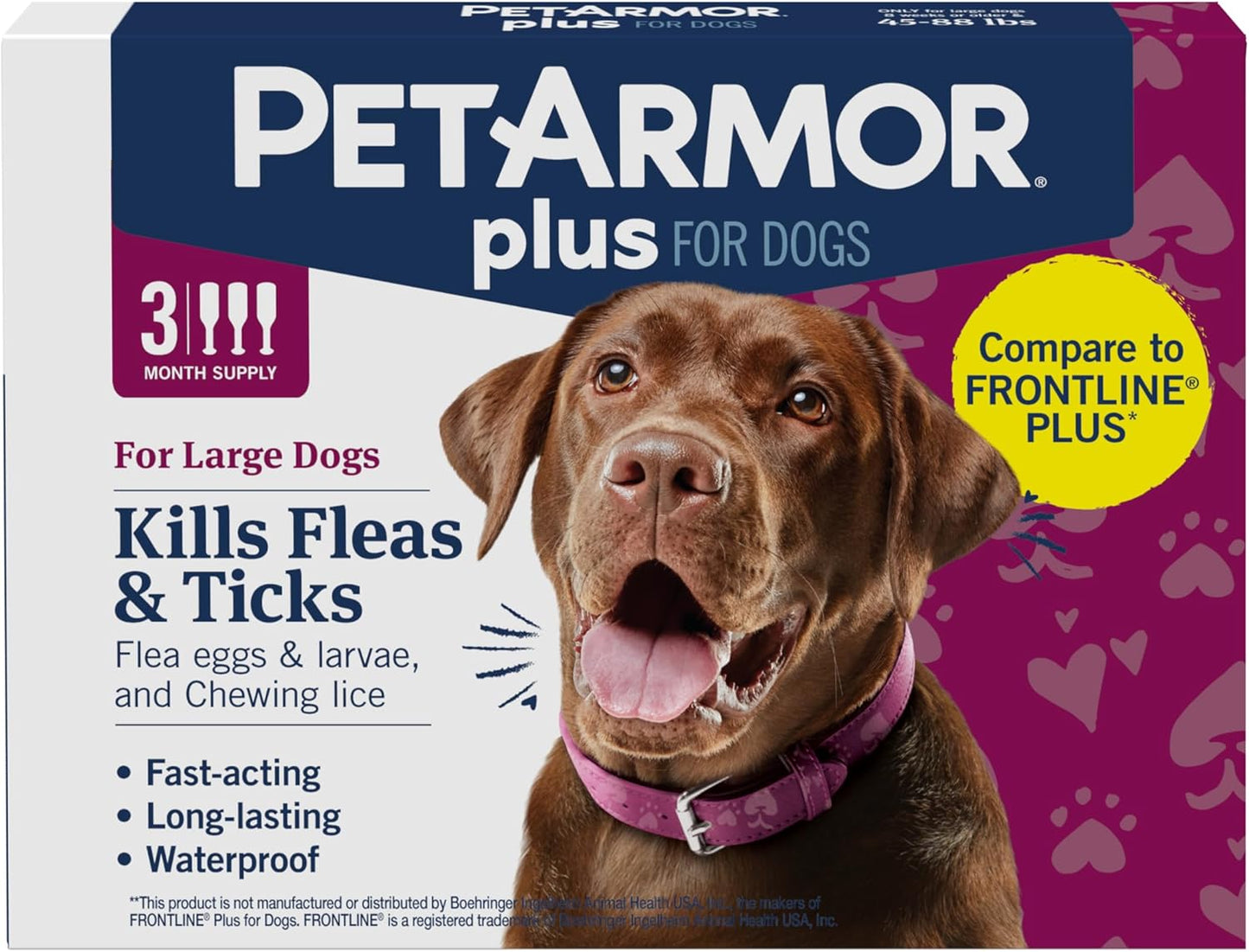 plus Flea and Tick Prevention for Cats, Cat Flea and Tick Treatment, 3 Doses, Waterproof Topical, Fast Acting, Cats over 1.5 Lbs