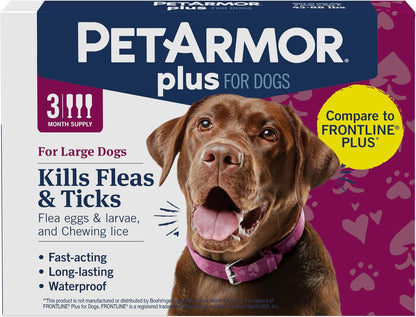 plus Flea and Tick Prevention for Cats, Cat Flea and Tick Treatment, 3 Doses, Waterproof Topical, Fast Acting, Cats over 1.5 Lbs