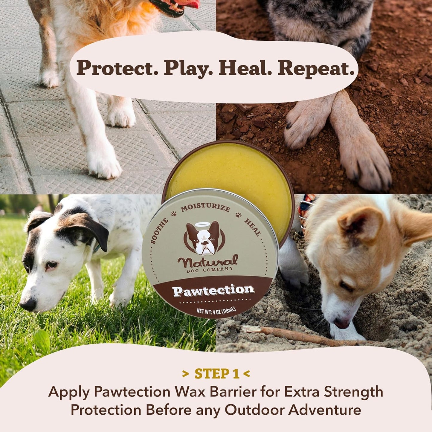 Paw Soother Balm & Wax 2 Oz Stick – Nourishing Paw Care with Coconut & Hempseed Oils + Calendula – Soothes Dry, Cracked Pads – Lick-Safe & Weather Protective