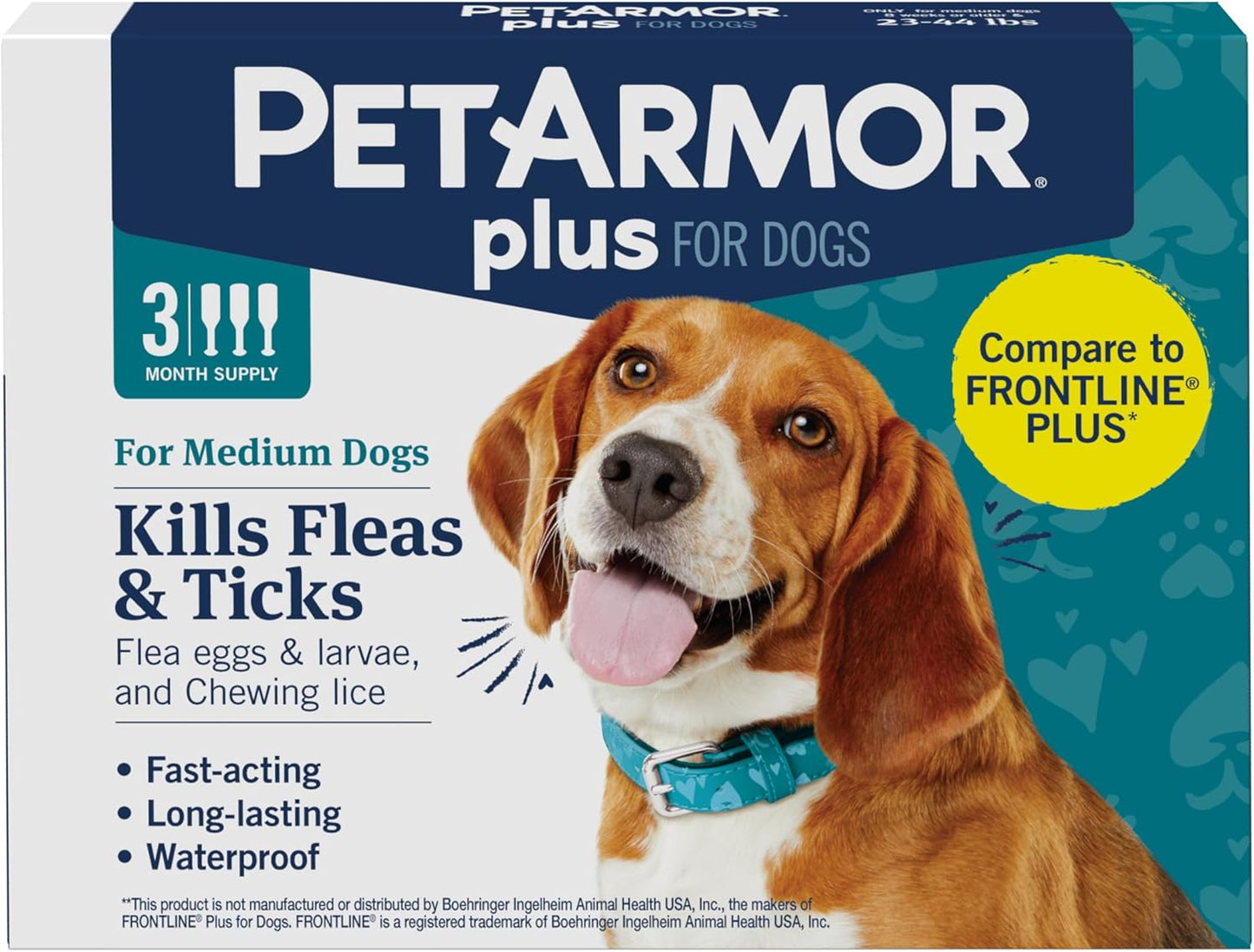 plus Flea and Tick Prevention for Cats, Cat Flea and Tick Treatment, 3 Doses, Waterproof Topical, Fast Acting, Cats over 1.5 Lbs