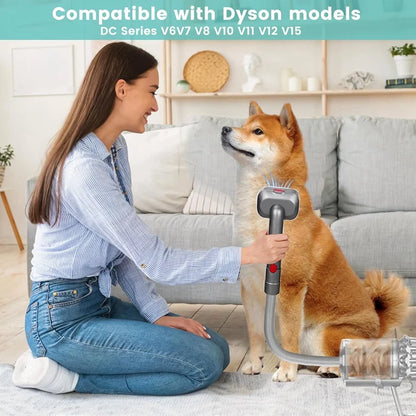 Complete Pet Dog Grooming Kit for Dyson Vacuum Models V7 to V15, Dog Hair Groomer Tools Included;