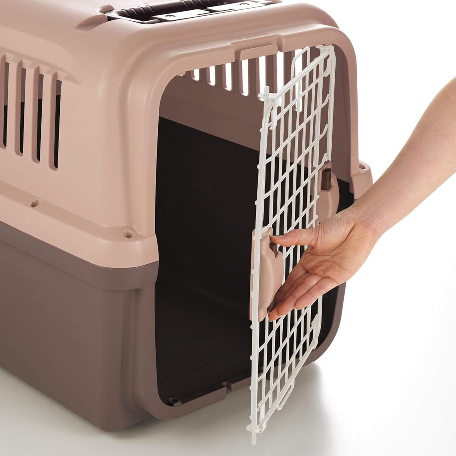 E-Z Mobile Pet Carrier S/M in Brown, Wheeled Pet Carrier/Crate for Easy Travel, for Dogs and Cats