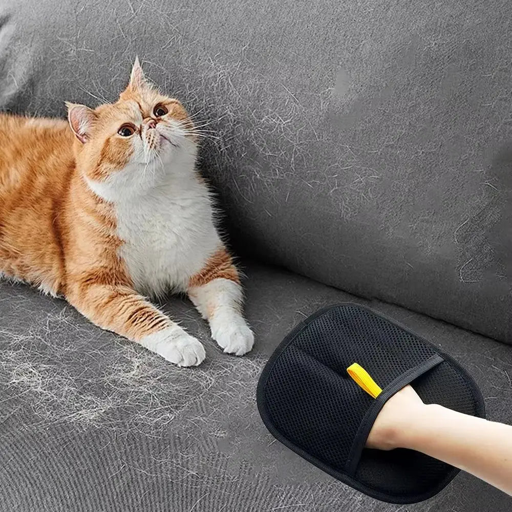 Two-Way Pet Static Hair Removal Gloves Reusable Washable Static Dust Brush Multifunctional Mesh Cloth Pet Grooming Gloves Home