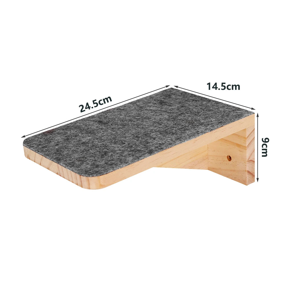 Wall Mounted Moon Hammock Beds for Cats Climbing Shelf Walk Steps Solid Wood Perch Bridges Scratching Posts Furniture for Cats