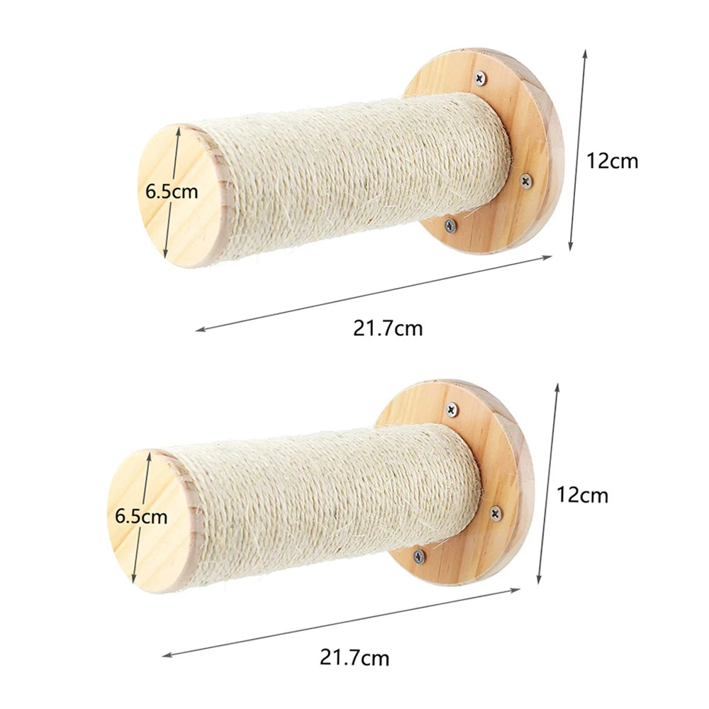 Wall Mounted Moon Hammock Beds for Cats Climbing Shelf Walk Steps Solid Wood Perch Bridges Scratching Posts Furniture for Cats