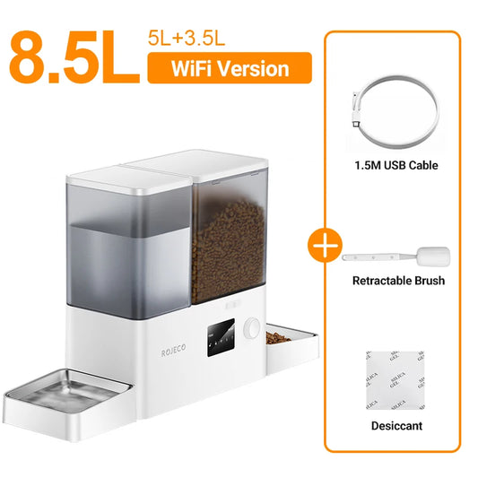 8.5L Automatic Pet Feeder Water Fountain WIFI APP Remote Control Smart Dog 5L Food Dispenser 3.5L Gravity Water Drinker ﻿