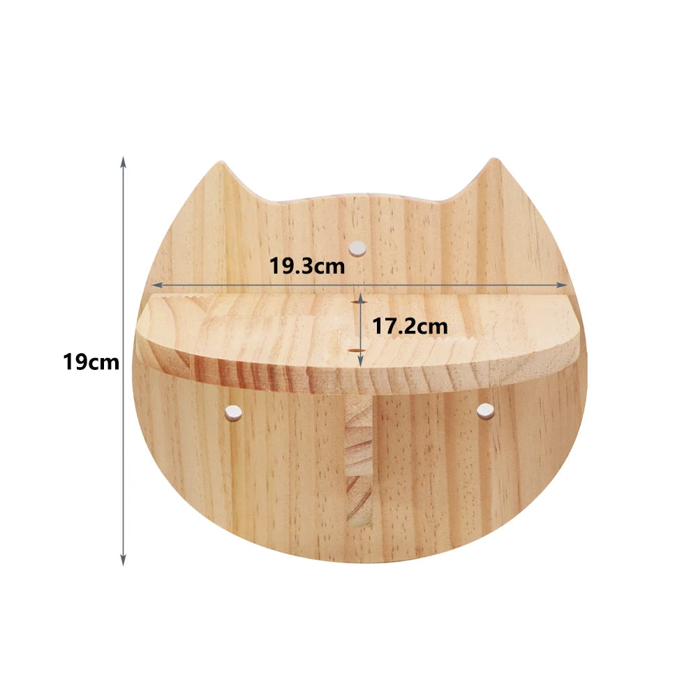 Wall Mounted Moon Hammock Beds for Cats Climbing Shelf Walk Steps Solid Wood Perch Bridges Scratching Posts Furniture for Cats