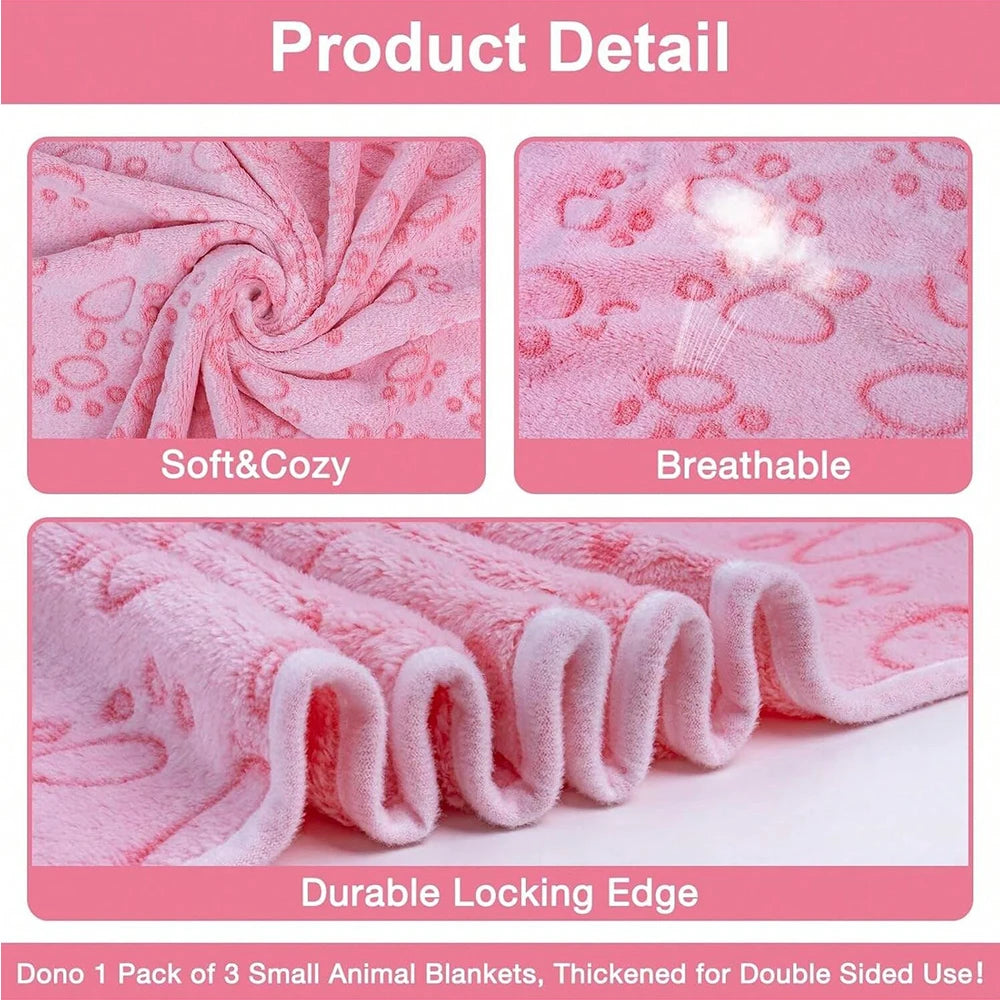 Pink Soft Fluffy Pet Blanket with Paw Print Warm Comfortable Dog Cat Blanket Mat for Bed or Sofa High Quality Pet Accessories