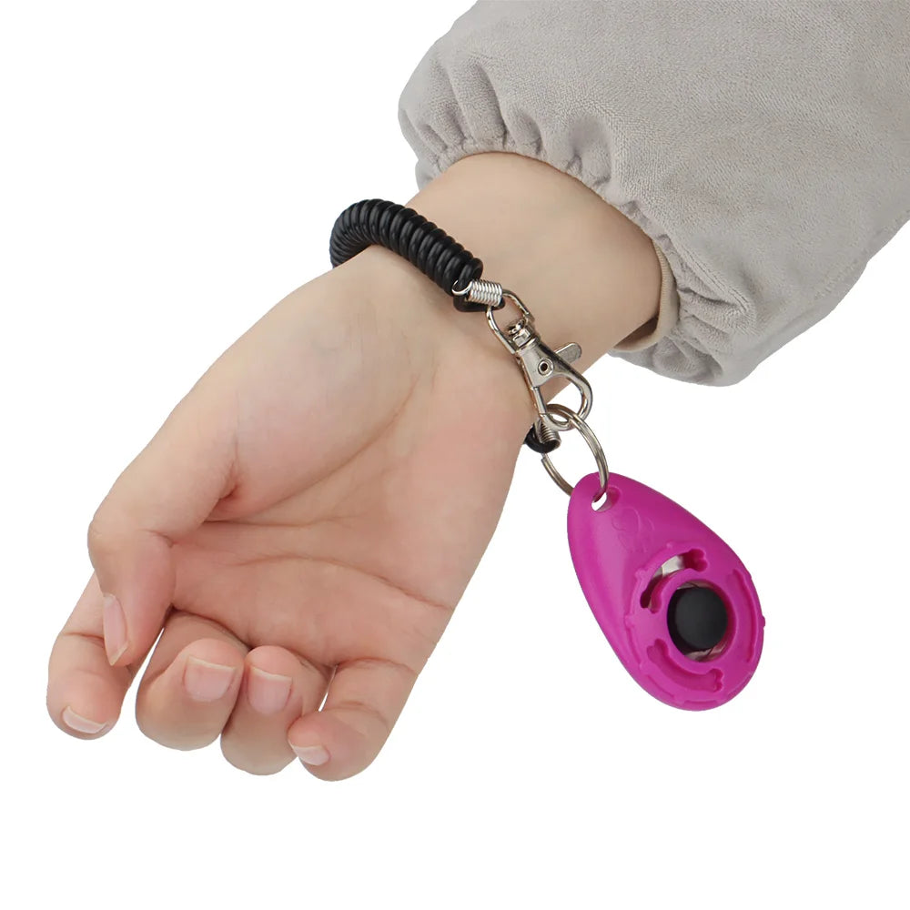 Pet Training Clicker Cat Dog Toy Spring Keyring Portable Sound Pet Training Supplies
