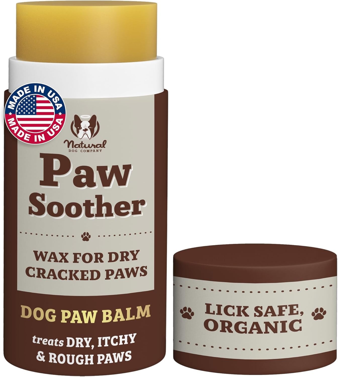 Paw Soother Balm & Wax 2 Oz Stick – Nourishing Paw Care with Coconut & Hempseed Oils + Calendula – Soothes Dry, Cracked Pads – Lick-Safe & Weather Protective